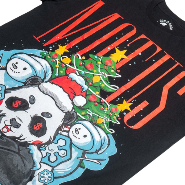 RICH PANDA CHRISTMAS BLACK TEE - Image 2